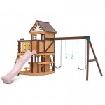 Lifespan Coventry Swing Set & Playground with 2.2m Slide - Pastel Pink Lifespan Coventry Swing Set & Playground with 2.2m Slide - Pastel Pink