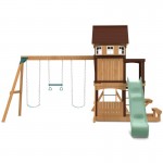 Lifespan Meer Brook Swing Set, Monkey Bars & Play Centre with 2.2m Slide - Pastel Green Lifespan Meer Brook Swing Set, Monkey Bars & Play Centre with 2.2m Slide - Pastel Green