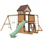 Lifespan Meer Brook Swing Set, Monkey Bars & Play Centre with 2.2m Slide - Pastel Green Lifespan Meer Brook Swing Set, Monkey Bars & Play Centre with 2.2m Slide - Pastel Green