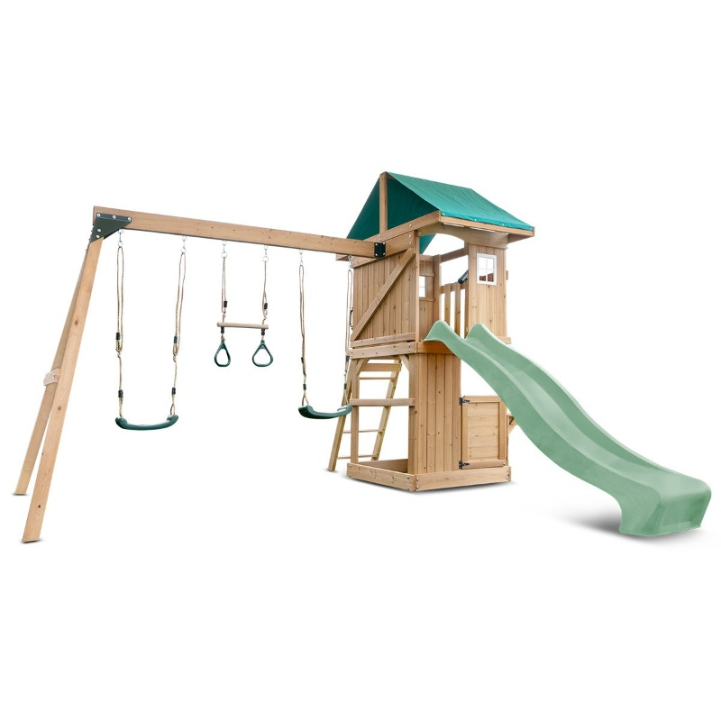 Lifespan Montrose Swing Set & Play Centre with 2.2m Slide - Pastel Green Lifespan Montrose Swing Set & Play Centre with 2.2m Slide - Pastel Green