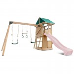 Lifespan Montrose Swing Set & Play Centre with 2.2m Slide - Pastel Pink Lifespan Montrose Swing Set & Play Centre with 2.2m Slide - Pastel Pink