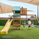 Lifespan Walton Swing Set, Monkey Bars & Playground with 2.2m Slide - Pastel Pink