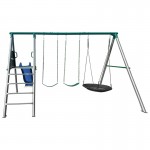Lifespan Europa Commercial Grade Steel Swing Set with Climb & 2.2m Slide - Blue Lifespan Europa Commercial Grade Steel Swing Set with Climb & 2.2m Slide - Blue