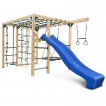 Lifespan Orangutan Monkey Bars Jungle Gym Climbing Frame with 2.2m Slide - Blue Lifespan Orangutan Monkey Bars Jungle Gym Climbing Frame with 2.2m Slide - Blue
