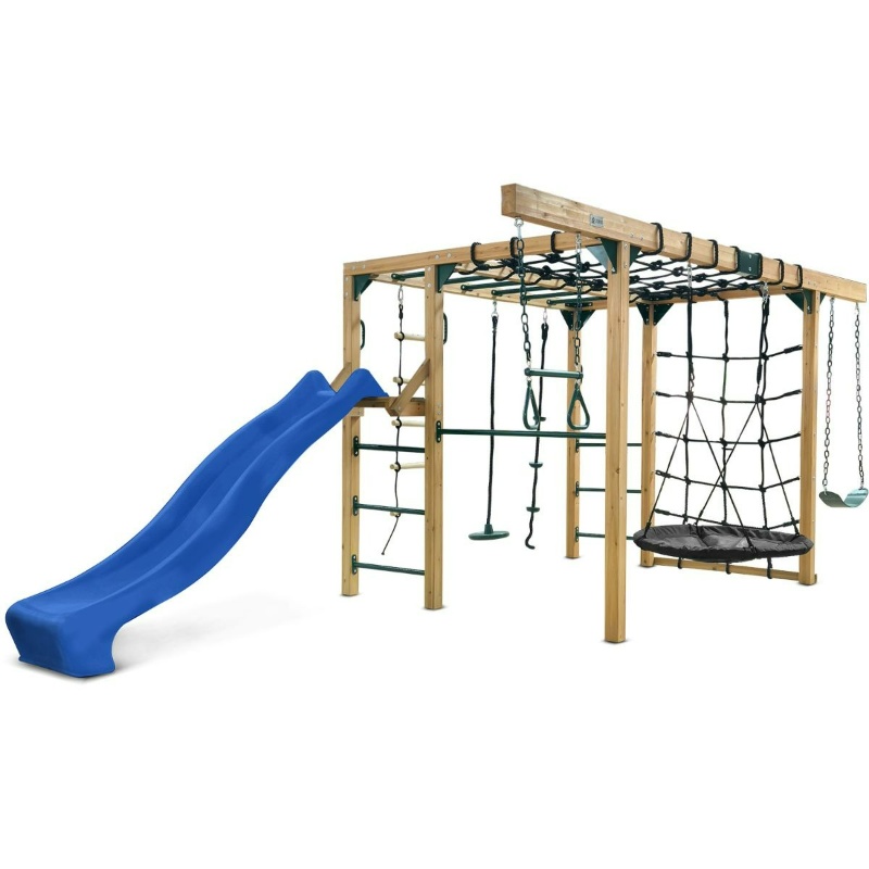Lifespan Orangutan Monkey Bars Jungle Gym Climbing Frame with 2.2m Slide - Blue Lifespan Orangutan Monkey Bars Jungle Gym Climbing Frame with 2.2m Slide - Blue