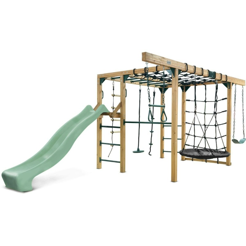 Lifespan Orangutan Monkey Bars Jungle Gym Climbing Frame with 2.2m Slide - Pastel Green Lifespan Orangutan Monkey Bars Jungle Gym Climbing Frame with 2.2m Slide - Pastel Green