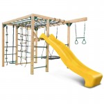 Lifespan Orangutan Monkey Bars Jungle Gym Climbing Frame with 2.2m Slide - Yellow