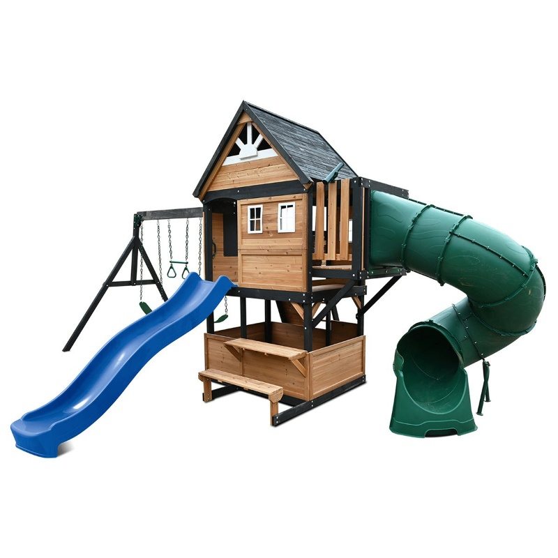 Lifespan Claremont Swing Set & Playground with 2.2m Slide - Blue Lifespan Claremont Swing Set & Playground with 2.2m Slide - Blue