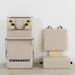 Lifespan Fitness Contour Pro Folding Aluminum Pilates Reformer Bed Set (Beige)