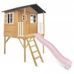 Lifespan Burleigh Cubby House with 2.2m Slide - Pastel Pink Lifespan Burleigh Cubby House with 2.2m Slide - Pastel Pink