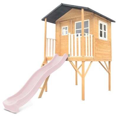 Lifespan Burleigh Cubby House with 2.2m Slide - Pastel Pink