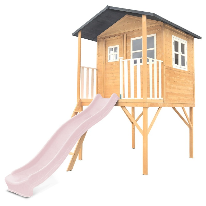 Lifespan Burleigh Cubby House with 2.2m Slide - Pastel Pink Lifespan Burleigh Cubby House with 2.2m Slide - Pastel Pink