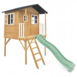 Lifespan Burleigh Cubby House with 2.2m Slide - Pastel Green
