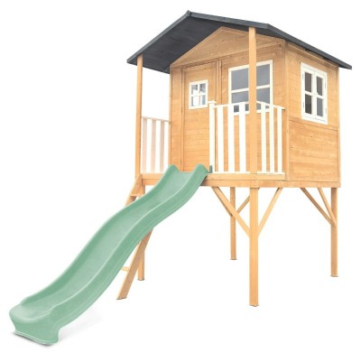 Lifespan Burleigh Cubby House with 2.2m Slide - Pastel Green