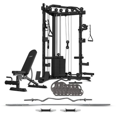 LSG GRK-110 Space Saving Multi-Function Rack with 74kg Cable Crossover + FID Bench + 90kg Standard Weight Package