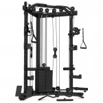 LSG GRK-110 Space Saving Multi-Function Rack with 74kg Cable Crossover + FID Bench + 90kg Olympic Bumper Weight Package