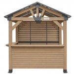 Oslo 2.4m x 1.8m Outdoor Timber & Steel Gable Roof Gazebo - Bar Set Oslo 2.4m x 1.8m Outdoor Timber & Steel Gable Roof Gazebo - Bar Set