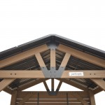 Oslo 2.4m x 1.8m Outdoor Timber & Steel Gable Roof Gazebo - Bar Set Oslo 2.4m x 1.8m Outdoor Timber & Steel Gable Roof Gazebo - Bar Set