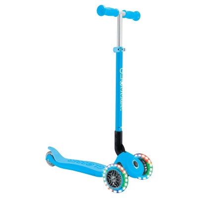 Globber PRIMO Foldable with Lights Complete Scooter - Sky Blue