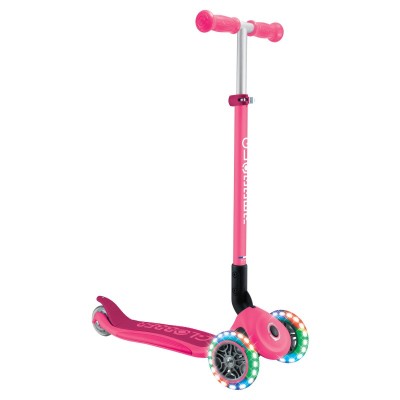 Globber PRIMO Foldable with Lights Complete Scooter - Fuchsia