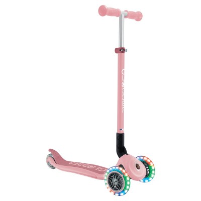 Globber PRIMO Foldable with Lights Complete Scooter - Pastel Pink