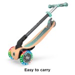 Globber Primo Foldable Wood Scooter with Lights - Mint