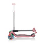Globber Primo Foldable Lights Scooter with Anodized TBar - Deep Pastel Pink