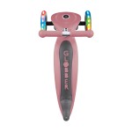 Globber Primo Foldable Lights Scooter with Anodized TBar - Deep Pastel Pink