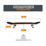Rampage Skate Glitch Warning 8" Complete Skateboard