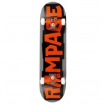 Rampage Skate Block Logo Complete Skateboard 8" - Orange / Grey