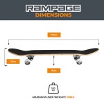 Rampage Skate Plain Third Complete Skateboard 8" - Natural/Black