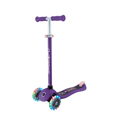 Globber Primo V2 Scooter with Lights and Griptape - Purple / Pastel Pink