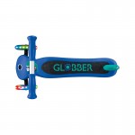Globber Primo V2 Scooter with Lights and Griptape - Navy Blue/ Emerald Green
