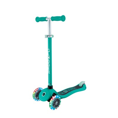 Globber Primo V2 Scooter with Lights and Griptape - Emerald Green
