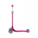 Globber Primo V2 Scooter with Lights and Griptape - Fuchsia / Sky Blue
