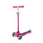 Globber Primo V2 Scooter with Lights and Griptape - Fuchsia / Sky Blue