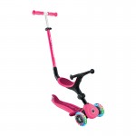 Globber GO UP ACTIVE with Lights Scooter - Fuchsia / Dark Pink
