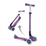 Globber Elite Primo Fold Plus Lights Scooter - Purple / Pastel Pink
