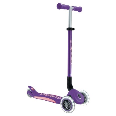 Globber Elite Primo Fold Plus Lights Scooter - Purple / Pastel Pink