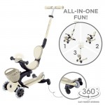 Globber GO UP BABY Lights 360 Scooter - Taupe Globber GO UP BABY Lights 360 Scooter - Taupe