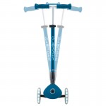 Globber Elite Primo Fold Plus Lights Scooter - Petrol Blue / Light Blue Globber Elite Primo Fold Plus Lights Scooter - Petrol Blue / Light Blue