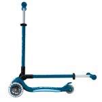 Globber Elite Primo Fold Plus Lights Scooter - Petrol Blue / Light Blue Globber Elite Primo Fold Plus Lights Scooter - Petrol Blue / Light Blue