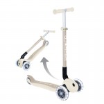 Globber PRIMO ECOLOGIC Foldable Scooter with Lights - Coconut