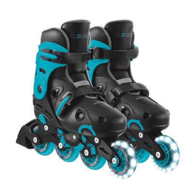 Globber Go Skates Lights for Kids Size: 34-37 - Black/Aqua