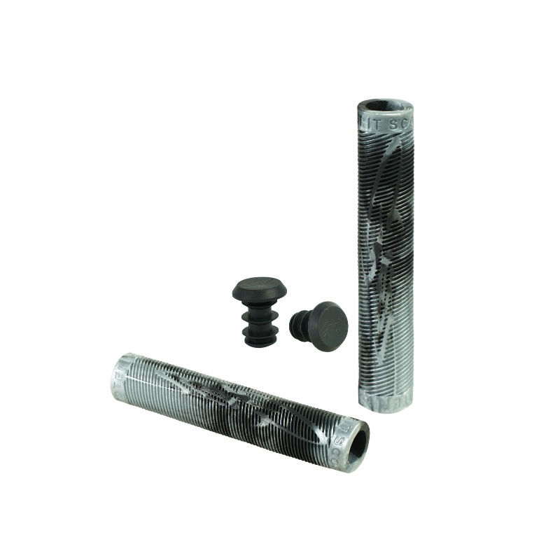 Grit Handlebar Scooter/Bike Grips - Black/Metalic Silver Grit Handlebar Scooter/Bike Grips - Black/Metalic Silver