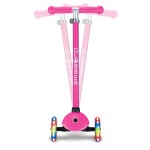 Globber Primo Plus Lights Scooter with Anodized TBar - Neon Pink