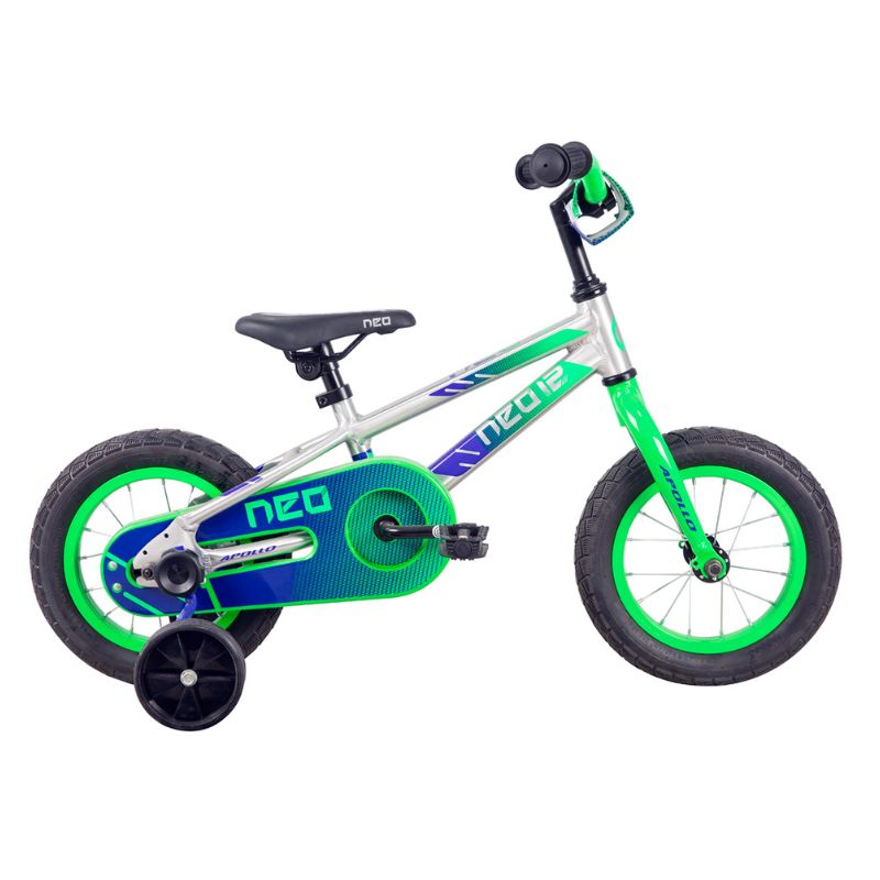 Neo+ 12 Boys 12" Bike - Brushed Alloy Neon Green/Navy Blue Fade Neo+ 12 Boys 12" Bike - Brushed Alloy Neon Green/Navy Blue Fade