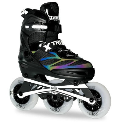 Crazy Skates Trix 3 Wheel Adjustable Inline Skates Black - Medium | 4-7