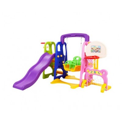 Keezi Kids 7-in-1 Slide Swing with Basketball Hoop