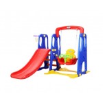 Keezi Kids 4-in-1 Slide Swing with Basketball Hoop